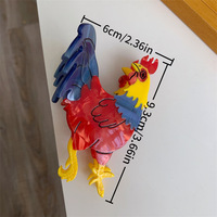Pince à cheveux créative tendance, design requin moyen, motif animal de dessin animé, accessoire coq pour la décoration des cheveux