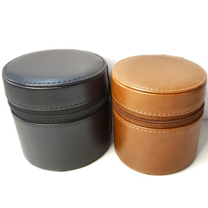 Newly 1 Slot Round Watch Boxes With <b>Pillow</b> Luxury Watch Bag <b>Travel</b> Case Box Leather Watch Organiser Box Portable Organizer - Product Image 4