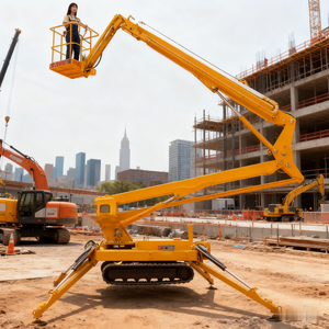 Ce 10M 200Kg Dc Power hidráulico aéreo hombre plataforma de trabajo Cherry Picker 32Ft remolcable articulado Spider Tracks Boom Lift - Product Image 4