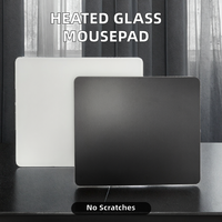Tapis de bureau rigide personnalisé anti-rayures imprimé sérigraphié, tapis de souris en verre trempé transparent, chauffant, pour bureau et gaming, en stock chez le fournisseur