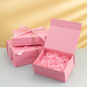 Wholesale Multi-color Book Shaped Cardboard Rigid Lid <b>Foldable</b> Paper Magnetic Folding Paper Gift Packaging <b>Box</b> with Bow Ribbon - Product Image 4