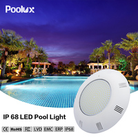 Projecteur LED RGB pour piscine Poolux IP68 étanche ultra-fin en plastique 12V 24V DC à montage en surface, lampe sous-marine