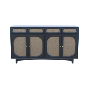 Solid Mango Wood <b>Sideboard</b> Cabinet with Doors and Drawers Compact Wooden Buffet Storage Furniture for Dining Room - Product Image 1