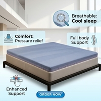 Matelas orthopédique en mousse à mémoire de forme, confort moyen-ferme, compressé sous vide, pour appartement et chambre d'hôtes