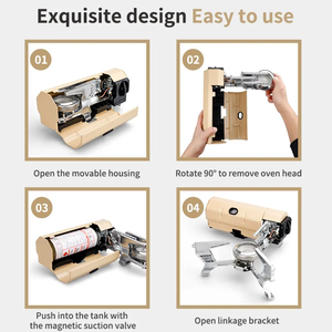 キャンプ屋外ブタン折りたたみ式屋外キャンプストーブ鋳鉄ガスストーブポータブルキャンプハイキングガスバーナー - Product Image 6