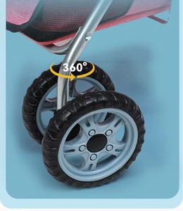 Cochecito de perro gato plegable de dos pisos para mascotas Cochecito de perro gemelo Carro de viaje de lujo desmontable con 600D Oxford - Product Image 6