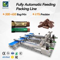 Automatische Horizontale Durchlaufverpackungsmaschine für Schokoladenriegel-Beutel und -Tüten mit Seitenfalt-Stick-Fülllinie