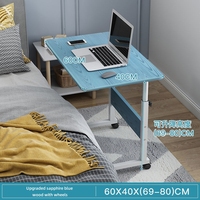 Bureau d'ordinateur moderne blanc pour étudiant avec plateau réglable en hauteur, en bois et roulettes mobiles, support pour ordinateur portable pas cher en promotion