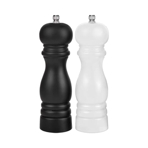 Ensemble de moulins à poivre manuel de qualité supérieure de 6.5 pouces à grossièreté réglable salières en bois noyau en céramique rechargeable noir blanc-pour - Product Image 6