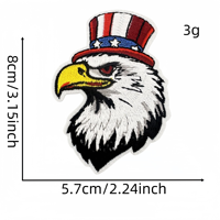 Patchs thermocollants patriotiques drapeau américain, appliques brodées Aigle et étoiles USA pour le 4 juillet, Jour de l'Indépendance, pour vêtements et chapeaux