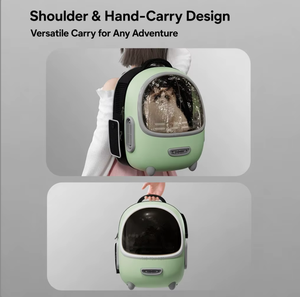 Pet <b>Backpack</b> Carrier Round Transparent Pink PP Material Breathable Zipper Closure for <b>Cats</b> - Product Image 6