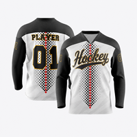 Maillot d'entraînement de hockey sur glace avec options d'impression par sublimation et de broderie pour joueurs adultes et jeunes, commandes en gros pour équipes