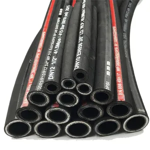 Hydraulic Hose Sae 100 R1 - 3/8 Fire Resistant Hydraulic Hose Red With Steel Wire Braids Reinforcement