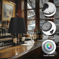 Lampe de table LED d'ambiance RVB personnalisable pour bouteille de vin, avec capuchon lumineux, variateur tactile, alimentation par piles, idéale pour clubs et restaurants