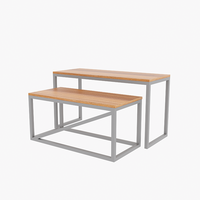 Support d'affichage de vêtements mobile élégant et haut de gamme en métal et bois pour les solutions de magasins en intérieur