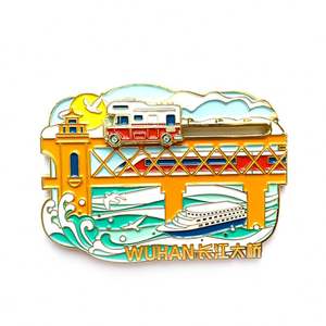 Aimant de réfrigérateur promotionnel, autocollant souvenir personnalisé avec logo, cadeaux de ville en métal, aimant magnétique pour touristes - Product Image 1