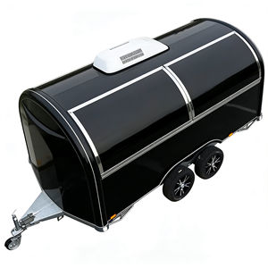 Remolque tipo domo negro con almacenamiento seguro para pasar la noche, con escotilla de servicio con cerradura para protección de equipos de helados, de acero inoxidable, 13 pies - Product Image 4