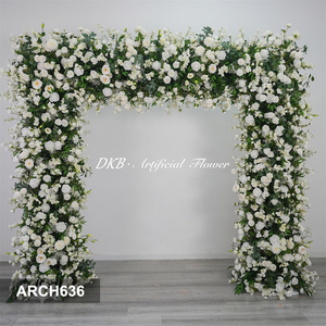 ซุ้มดอกไม้ประดิษฐ์สีขาวเขียว กุหลาบ ไฮเดรนเยีย ยี่ห้อ DKB ขายดี สำหรับตกแต่งงานแต่งงาน - Product Image 3