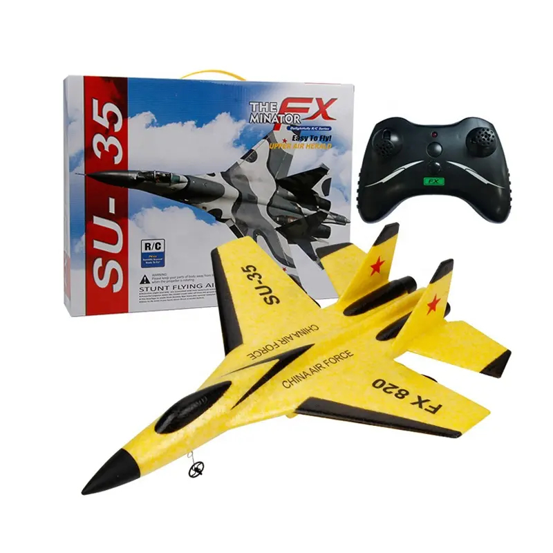 Planador de avião com controle remoto 2.4G, avião de brinquedo de espuma EPP Su35 modelo Jet Rc para meninos