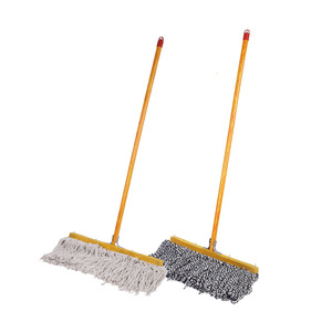 High Quality Durable Reusable Bulk Wooden Handle Large Cotton Flat <b>Mop</b> Sliding Wringing Wet <b>Dry</b> Cleaning <b>Mop</b> for Home Hotel - Product Image 1
