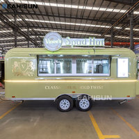 Camions de restauration uniques, équipement de cuisine professionnelle, remorque à barre de remorquage, restaurant de restauration rapide, crème glacée, café, snacks, bonbons, résistant à la rouille