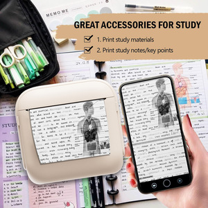 Mini imprimante thermique <span class=keywords><strong>de</strong></span> poche USB en plastique pour photos et reçus, 57 mm, noir et blanc, portable, <span class=keywords><strong>sans</strong></span> encre, alimentée par batterie - Product Image 4