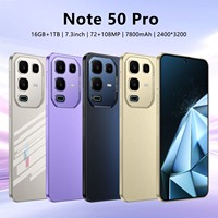 Smartphone Global Version Note50Pro 5G Layar HD 7,3 Inci RAM 16GB Dual Sim Card Sistem Android 15.0 LTE Seluler Grosir
