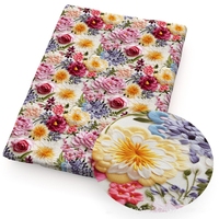 Offre Spéciale 6 pièces 20X 33 Cm imprimé fleuri Faux cuir feuilles de tissu pour coudre Quilting bricolage arcs boucles d'oreilles faisant de l'artisanat