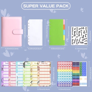 Carnet à spirales A6 personnalisé en cuir PU, organiseur de budget, agenda, carnet de comptes, cadeau pour enfants, fournisseur - Product Image 4