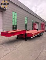 Semi-remorque surbaissée à 3 essieux en acier haute résistance, capacité 100 tonnes, avec rampe hydraulique, vente directe d'usine