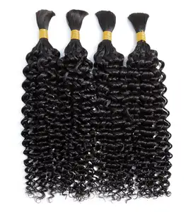 มนุษย์ Braiding ผมจำนวนมากไม่มี Weft Peruvian Hair Bundles Water Wave Braiding Extensions ผม Remy