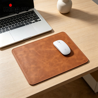 Tapis de souris en similicuir PU prêt à être expédié, tapis de souris de bureau compact et doux de qualité supérieure pour la maison, le bureau et l'ordinateur portable