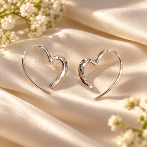 Orecchini a Cuore Aperto per Donne, Design a Forma di Cuore, Accessori per Orecchie da Indossare Quotidianamente - Product Image 4