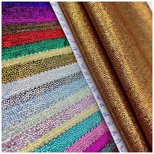 Vente en gros personnalisé polyester métal de haute qualité dorure liquide métallique uni brillant soyeux scintillant tissu satiné pour robe