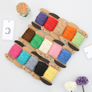 Cordon en jute coloré de 2 mm x 10 m, en paquet, fait main, pour usage industriel, matériel de bricolage, corde décorative, ne se décolore pas - Product Image 1