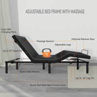Lit réglable multifonctionnel avec tête et pieds réglables, pliable, taille Twin XL, moteur allemand Okin, Verstellbares Bett