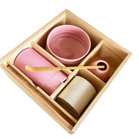 Coffret de matcha en bois durable avec gravure de logo, design personnalisable, ensemble de matcha en bois