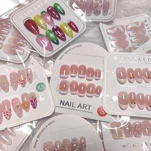 Thiết Kế Ngẫu Nhiên Acrylic Long Lanh Mẹo Pháp Móng Tay Báo Chí Trên Nhân Tạo Pháp Tip Handmade Báo Chí Trên Móng Tay Với Nhãn Hiệu Riêng - Product Image 5