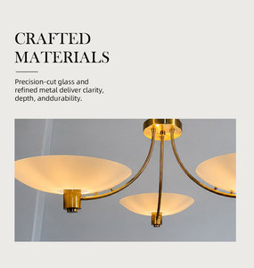 Plafonnier semi-encastré élégant à 3 têtes avec abat-jour en verre dépoli pour salon, appartement, éclairage intérieur domestique - Product Image 6