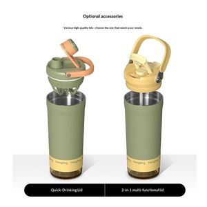Insulated <b>Shaker</b> Water <b>Bottle</b> Portable Handle Stainless Steel Tumbler for Gym Sports - Product Image 3