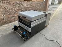 Mesin Pengocok Tinta Pigmen Printer DTF Otomatis Dua Kepala 600mm, Peralatan Pelapisan & Pengeringan Serbuk All-in-One Baru