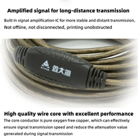 Câble d'impression 15m USB 2.0 câble de données d'imprimante avec amplification du signal, câble d'extension de caméra à puce IC haute vitesse