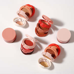Venta de fábrica Logotipo personalizado 3 en 1 Paleta de maquillaje multifunción Aligeramiento DE LA PIEL Resaltador Contorno Blush Paleta de polvos prensados - Product Image 3