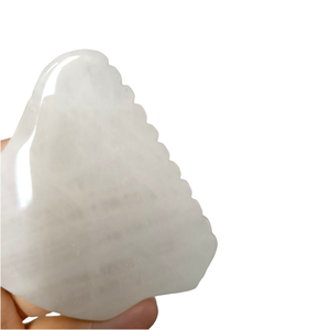 Outil de massage facial Gua Sha en jade blanc naturel pour drainage lymphatique, lifting cutané et thérapie <span class=keywords><strong>spa</strong></span> - Product Image 3