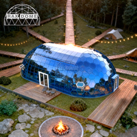 Dôme de glamping en verre RAXDOME 12*21M pour complexe familial et maison permanente en plein air