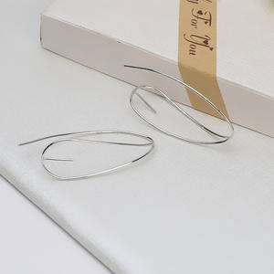 Boucles d'oreilles longues en argent S925 pour femme, avec crochet d'oreille, perles, accessoires de bijoux DIY, plateau vide, composants semi-finis - Product Image 4