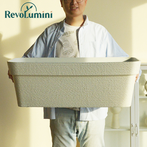 Plastic Big <strong>Rectangle</strong> <strong>Plant</strong> <strong>Pots</strong> for Indoor/Outdoor Stone-Like Style Large Flower <strong>Pots</strong> Resin Lightweight Planters - Product Image 2