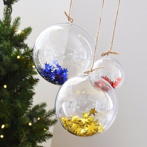 Large 8 inch/20cm transparent sphere hollow plastic Christmas ball decoration - Product Image 3