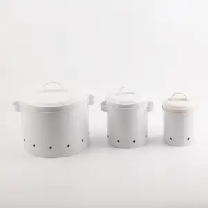 Retro Do Metal Do Vintage Conjunto de 3 pcs Pote Recipiente De Batata Cebola Alho Cebola bin De Armazenamento Para Cozinha