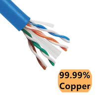 Cable Ethernet Cat6 de Cobre Puro CCA para Exteriores SFTP FTP UTP, 305m/Caja, Cubierta de PE LSZH PVC, Conductor de 0.35-0.58mm